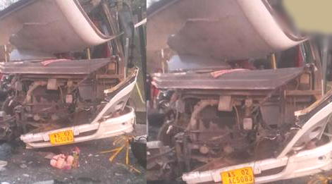 At least 12 people were killed in Golaghat, Assam, in a crash involving a bus and a truck. 3 At least 16 people were killed in Golaghat, Assam, in a crash involving a bus and a truck.