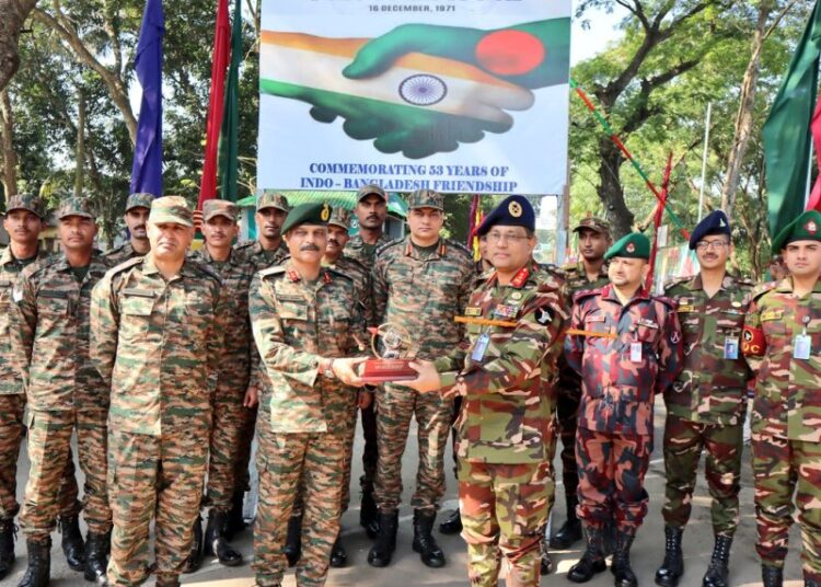 India and Bangladesh Army Exchange Sweets at Akhaura Border on Vijay Diwas 2024 1 India and Bangladesh Army Exchange Sweets at Akhaura Border on Vijay Diwas 2024